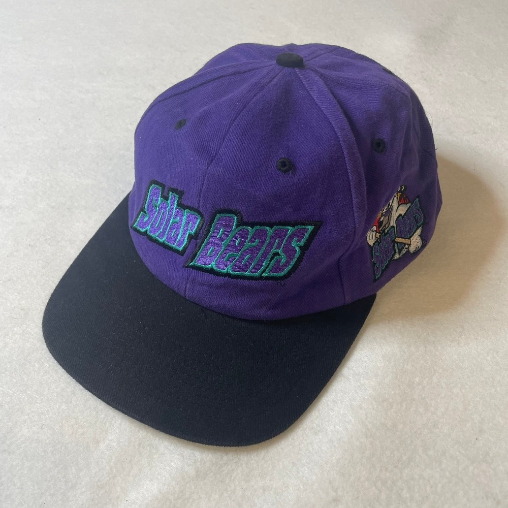 Vintage Orlando Solar Bears Starter Hat Strapback Purple‎ Black Hockey